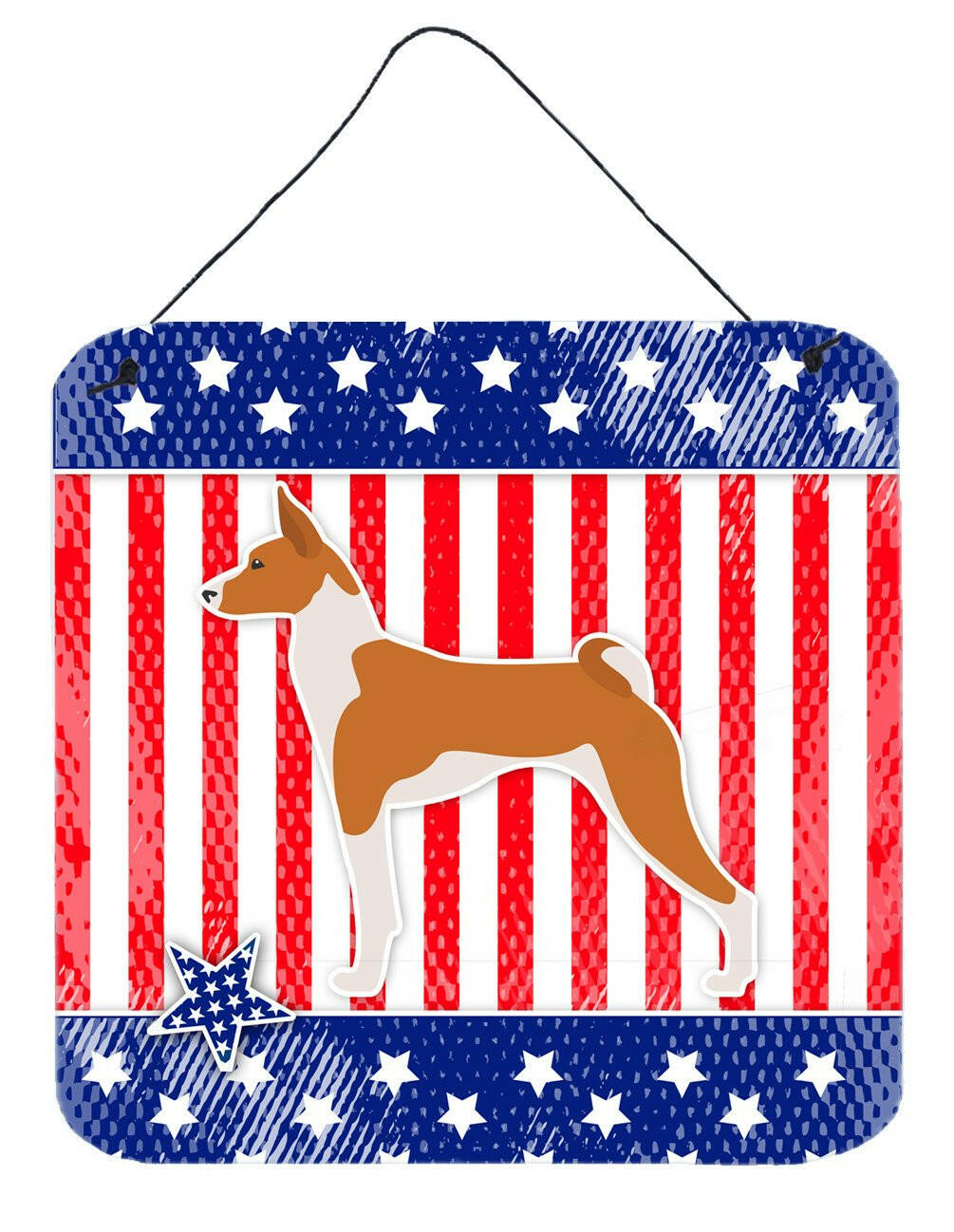 USA Patriotic Basenji Wall or Door Hanging Prints BB3374DS66 by Caroline's Treasures