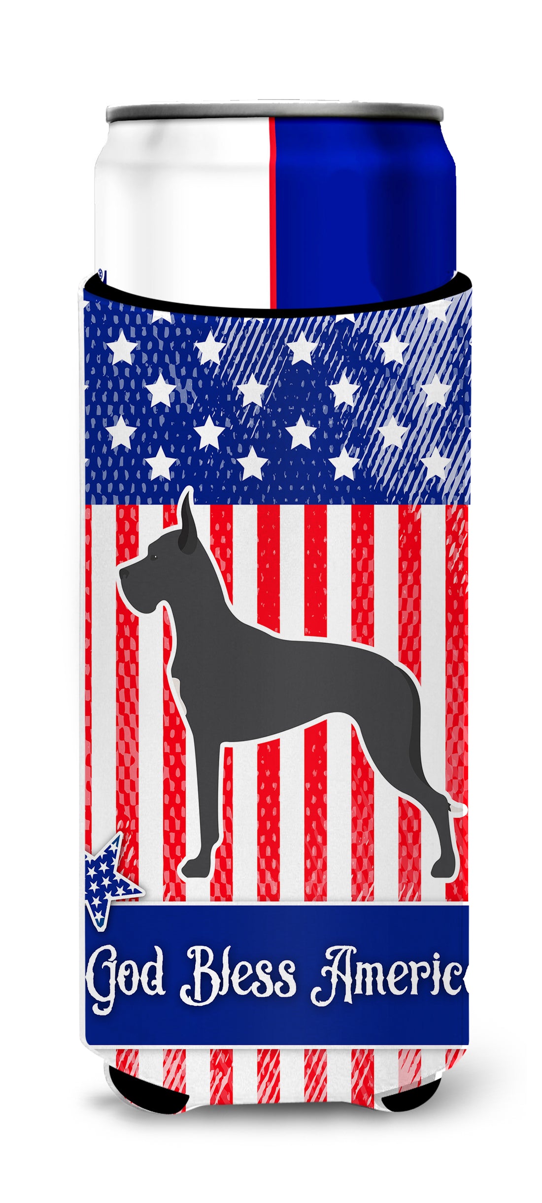 USA Patriotic Great Dane  Ultra Hugger for slim cans BB3375MUK  the-store.com.