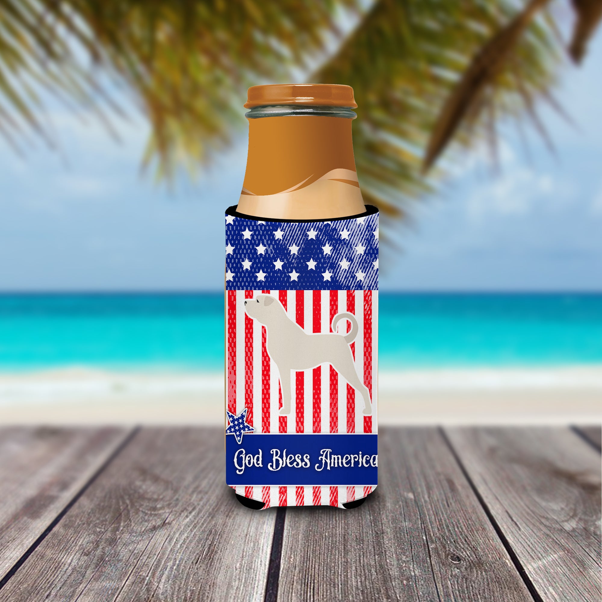 USA Patriotic Anatolian Shepherd  Ultra Hugger for slim cans BB3377MUK  the-store.com.