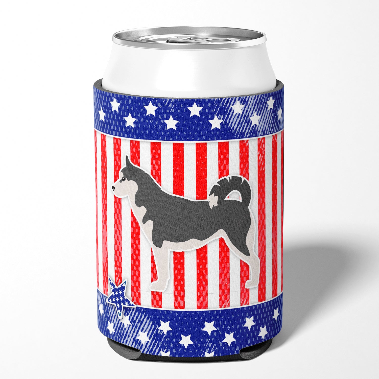 USA Patriotic Siberian Husky Can or Bottle Hugger BB3380CC  the-store.com.