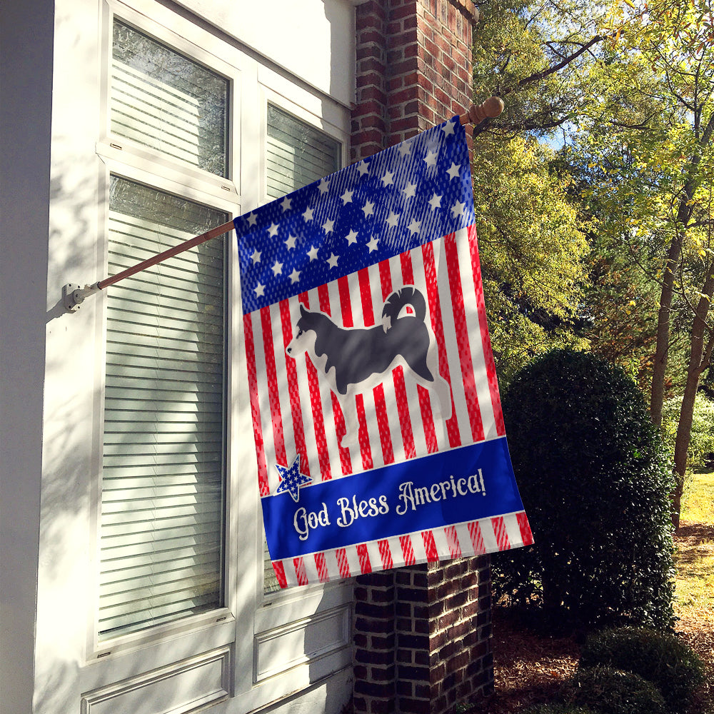 USA Patriotic Siberian Husky Flag Canvas House Size BB3380CHF  the-store.com.