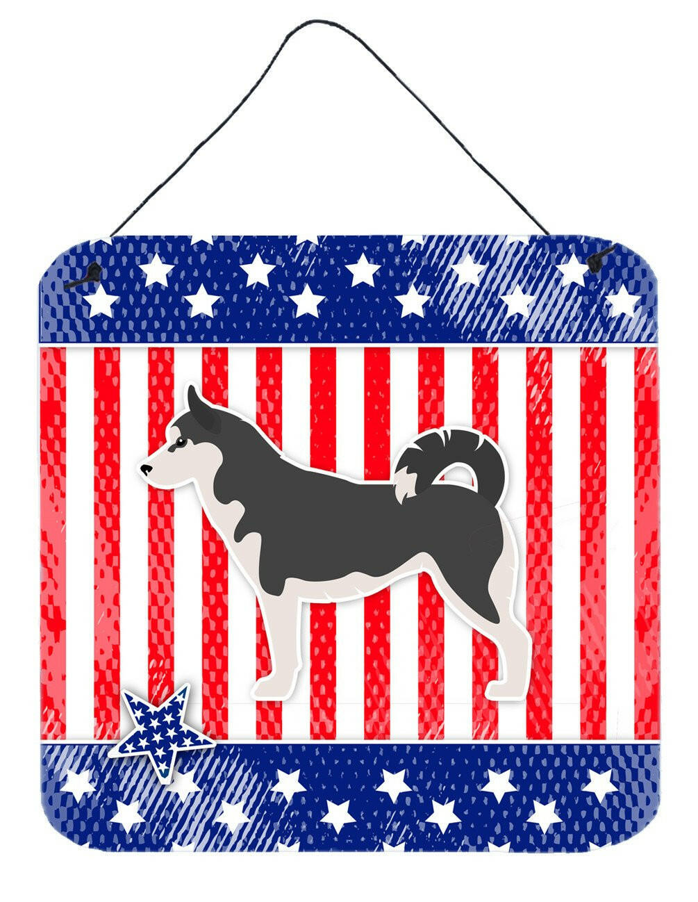 USA Patriotic Siberian Husky Wall or Door Hanging Prints BB3380DS66 by Caroline&#39;s Treasures