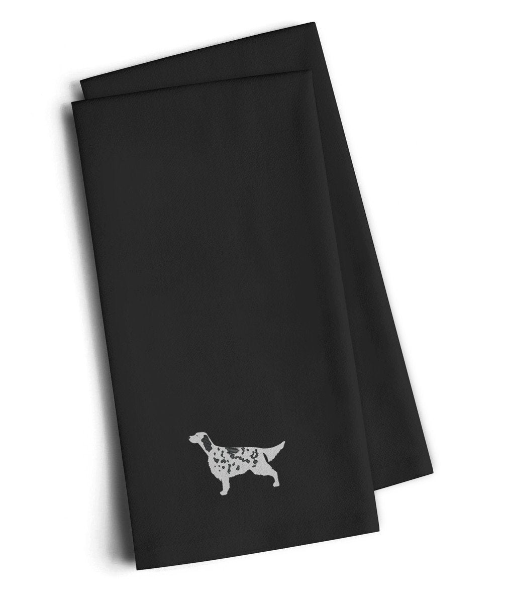 English Setter Black Embroidered Kitchen Towel Set of 2 BB3381BKTWE by Caroline's Treasures