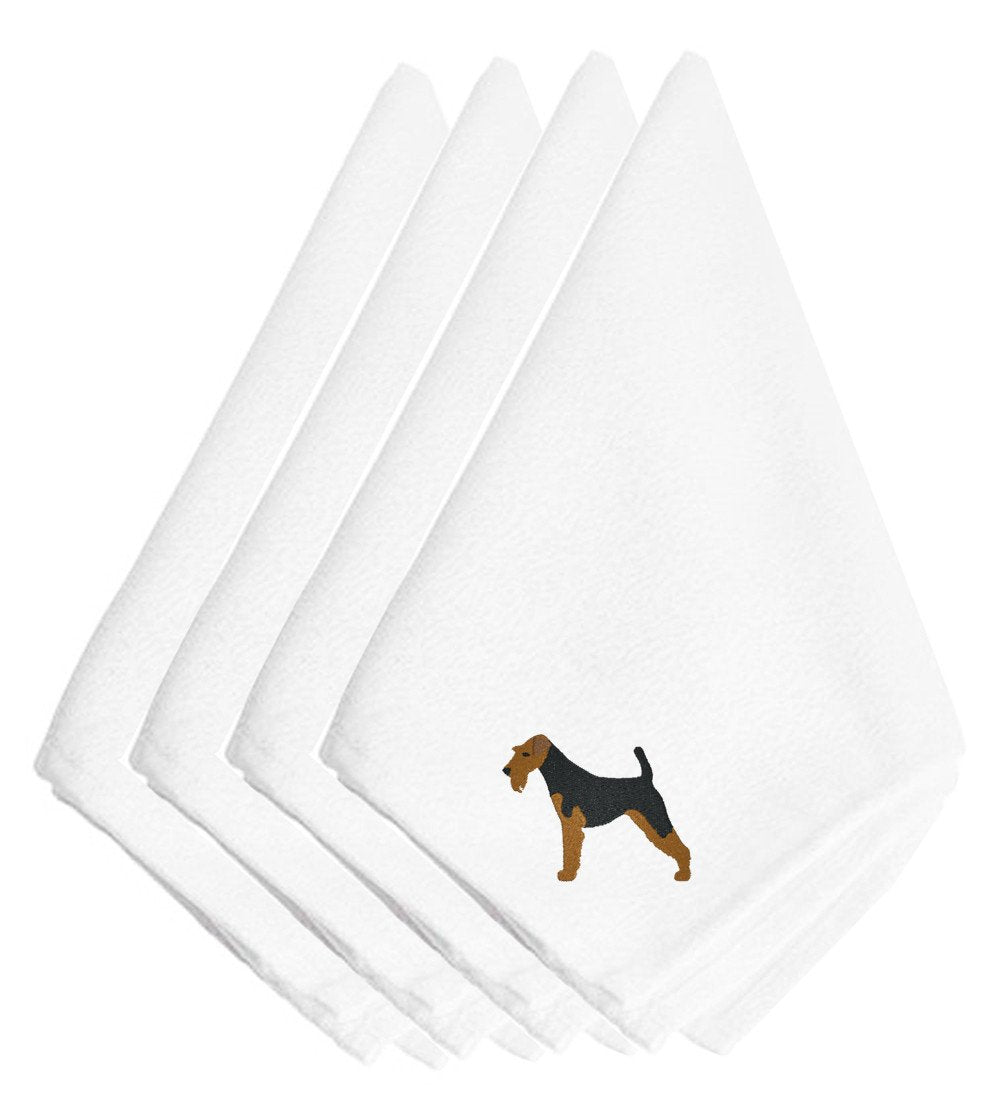 Welsh Terrier Embroidered Napkins Set of 4 BB3385NPKE by Caroline's Treasures