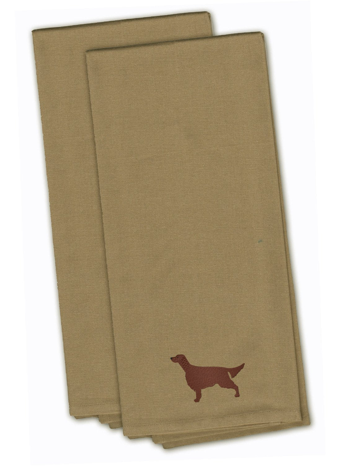 Irish Setter Tan Embroidered Kitchen Towel Set of 2 BB3393TNTWE by Caroline&#39;s Treasures