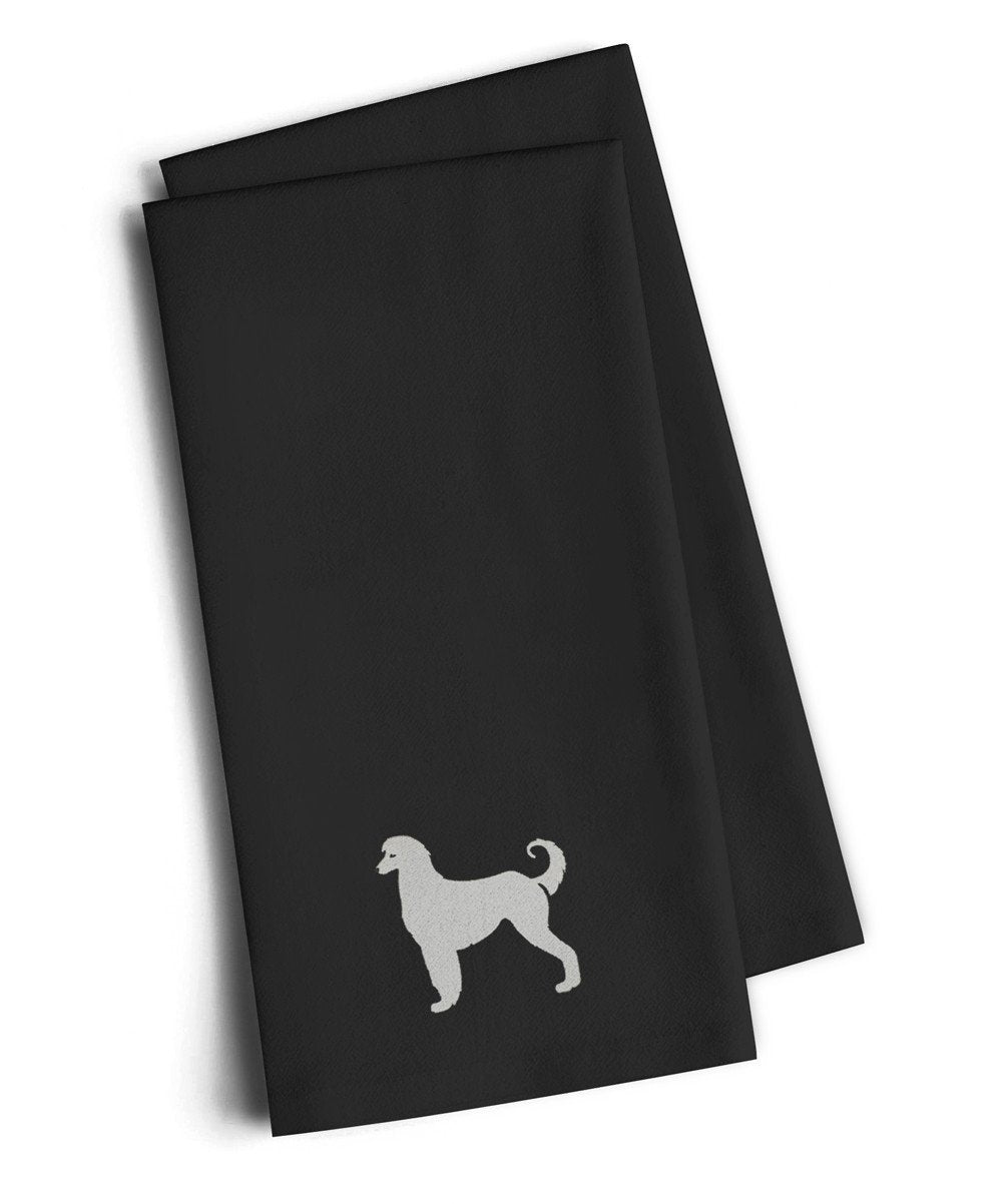 Afghan Hound Black Embroidered Kitchen Towel Set of 2 BB3406BKTWE by Caroline&#39;s Treasures