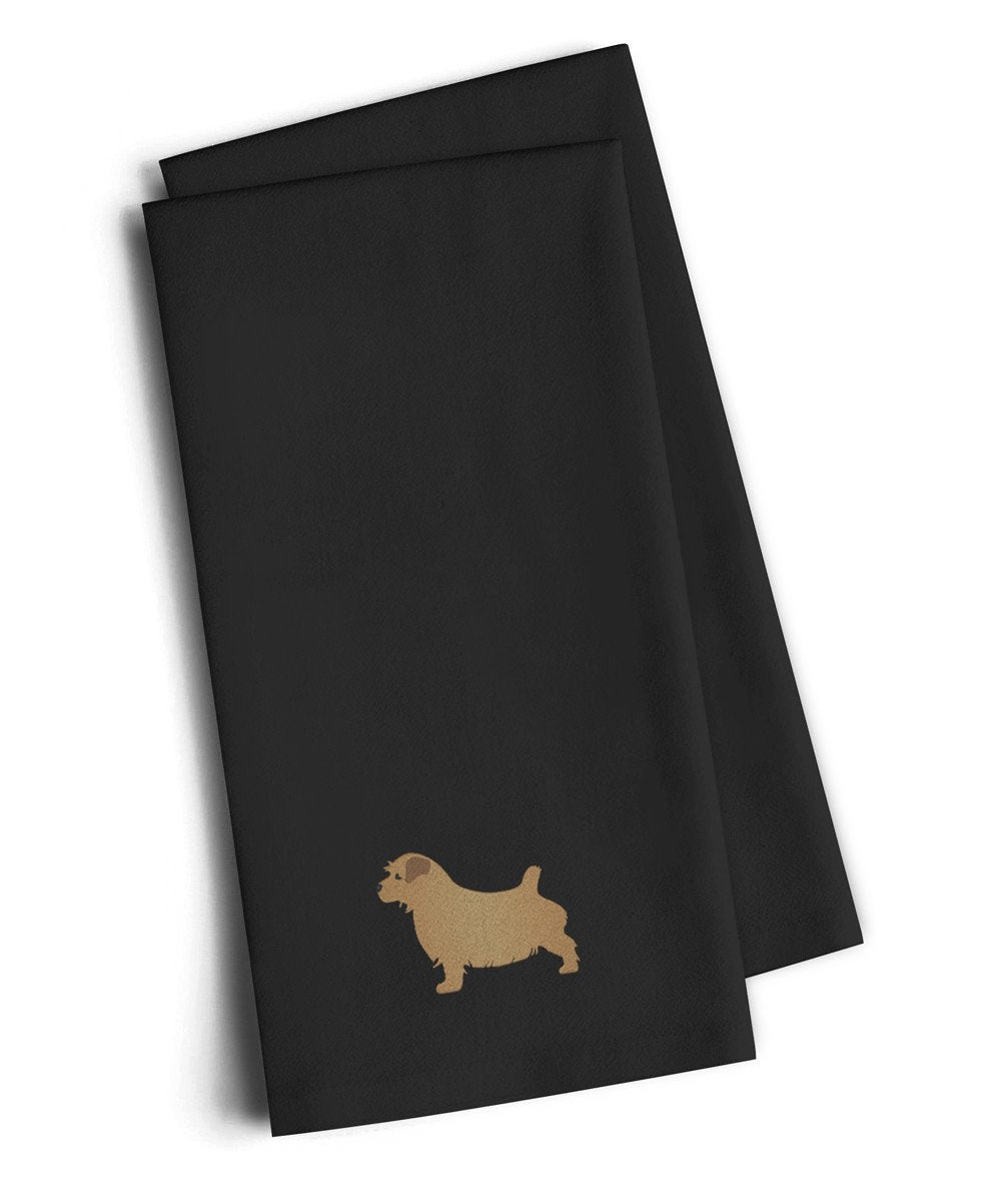 Norfolk Terrier Black Embroidered Kitchen Towel Set of 2 BB3409BKTWE by Caroline&#39;s Treasures