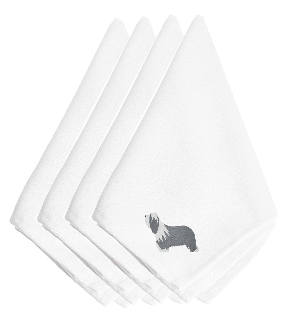 Bearded Collie Embroidered Napkins Set of 4 BB3417NPKE by Caroline&#39;s Treasures