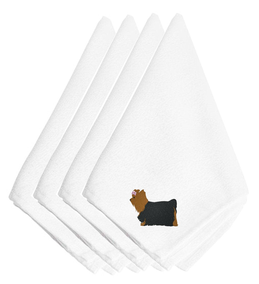 Yorkshire Terrier Yorkie Embroidered Napkins Set of 4 BB3434NPKE by Caroline's Treasures