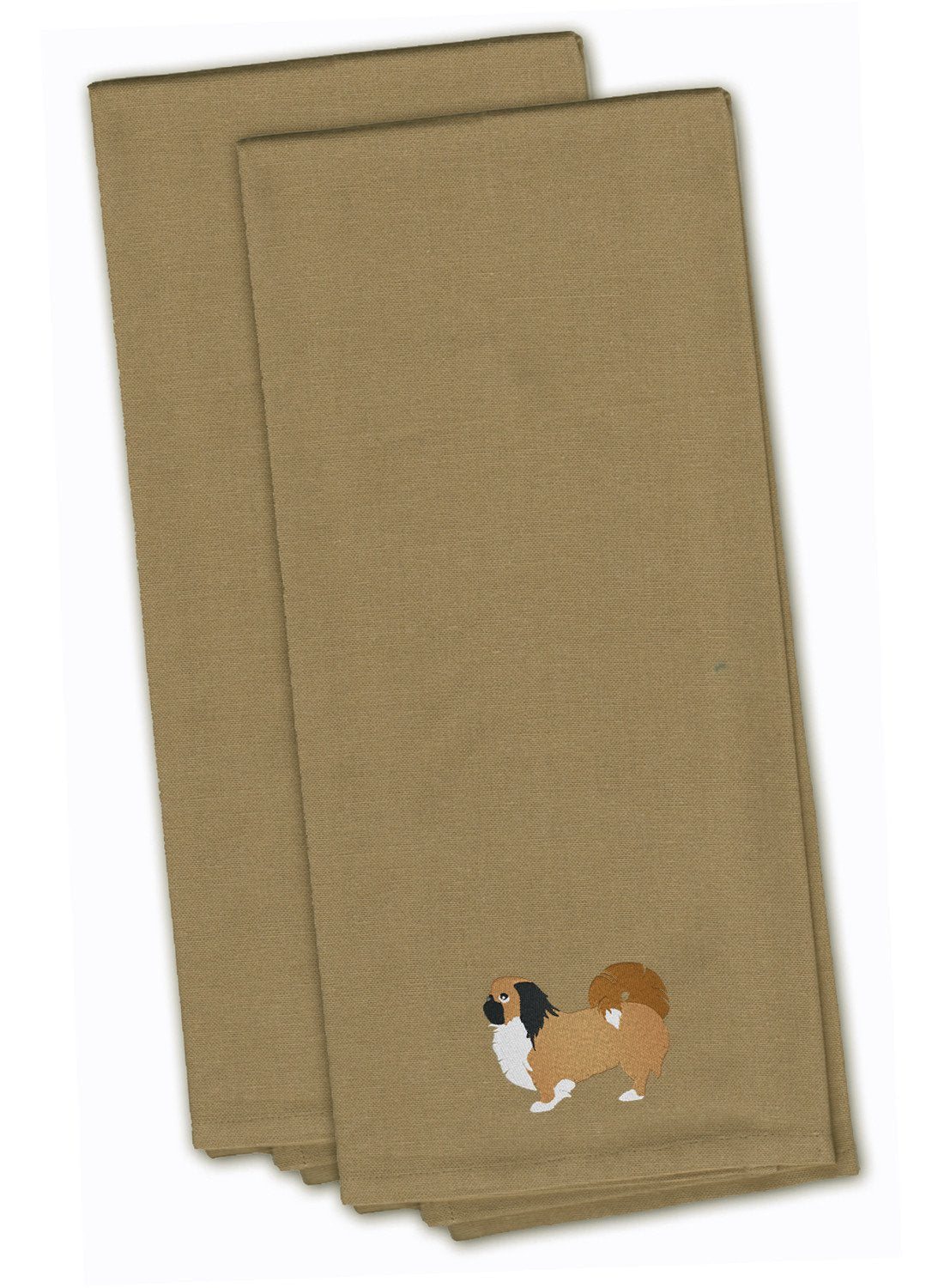 Pekingese Tan Embroidered Kitchen Towel Set of 2 BB3438TNTWE by Caroline&#39;s Treasures