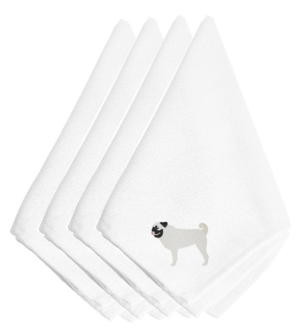 Pug Embroidered Napkins Set of 4 BB3447NPKE by Caroline&#39;s Treasures