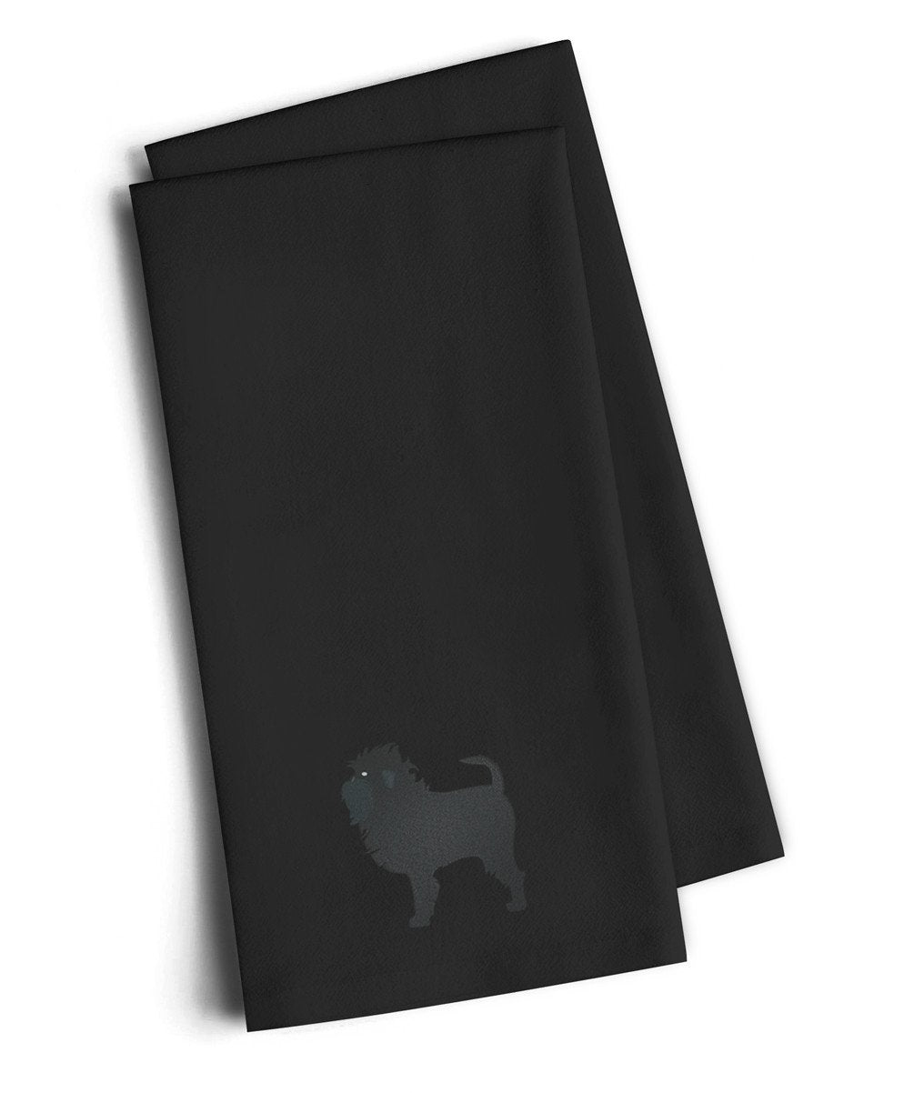 Affenpinscher Black Embroidered Kitchen Towel Set of 2 BB3448BKTWE by Caroline's Treasures