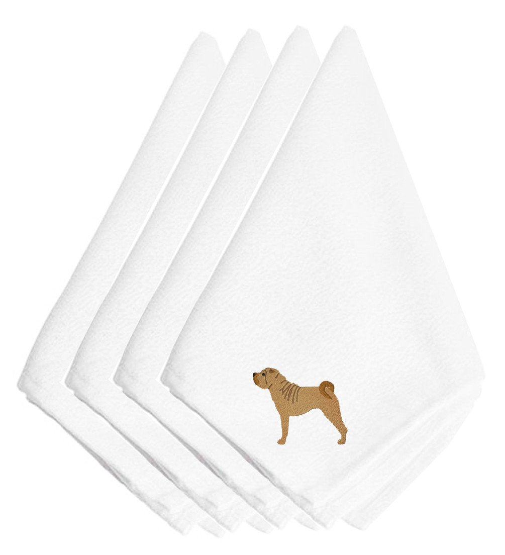 Shar Pei Merry Embroidered Napkins Set of 4 BB3452NPKE by Caroline's Treasures