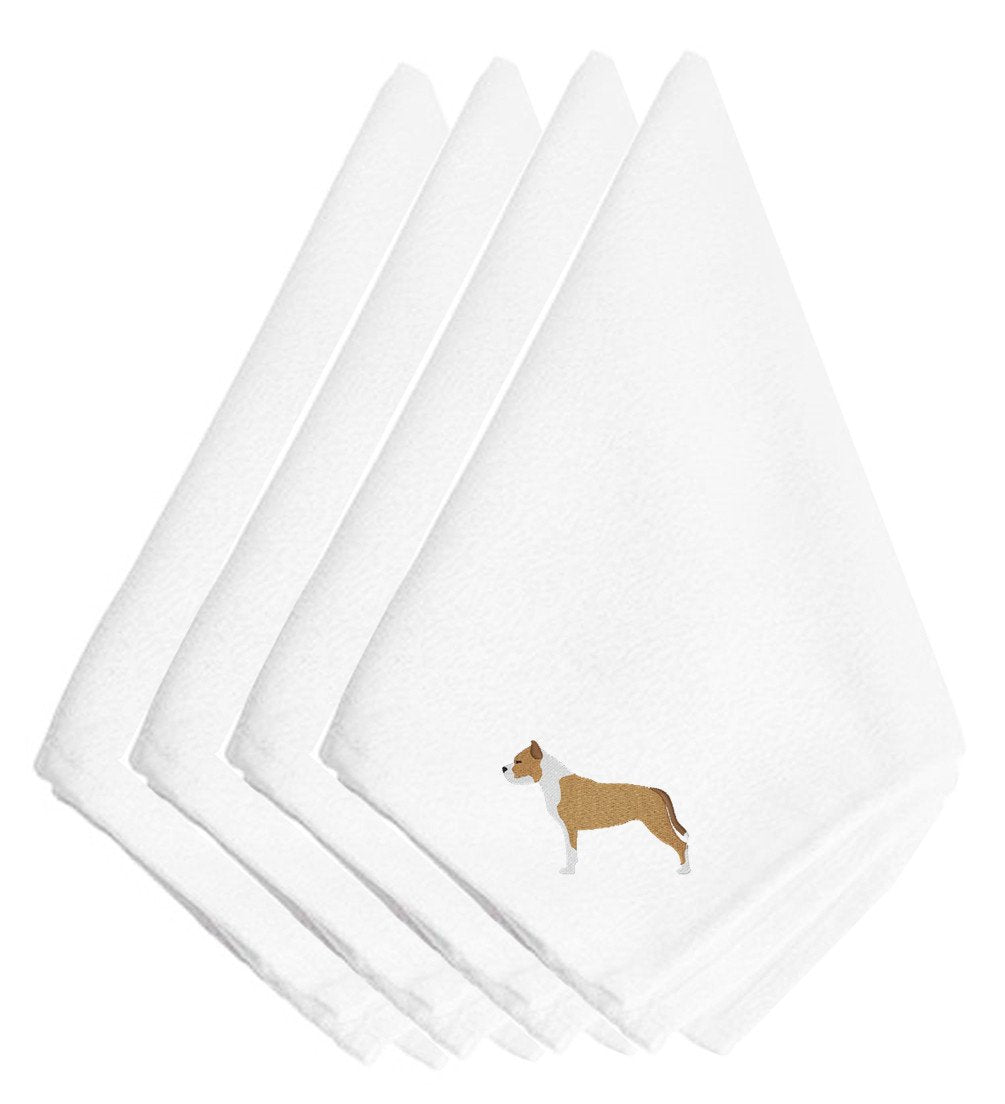 Staffordshire Bull Terrier Embroidered Napkins Set of 4 BB3454NPKE by Caroline's Treasures