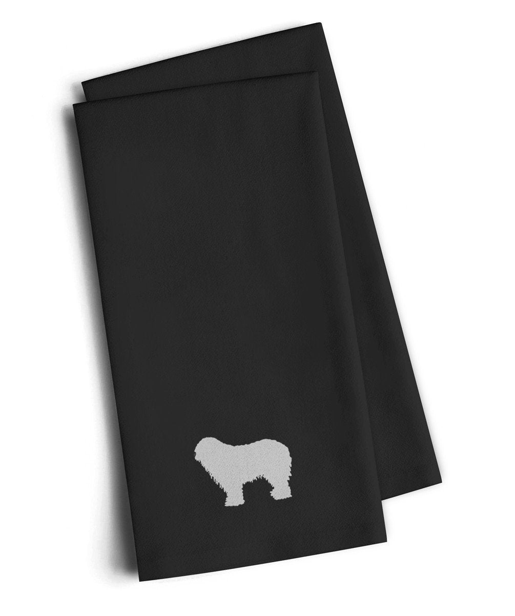 Komondor Black Embroidered Kitchen Towel Set of 2 BB3455BKTWE by Caroline's Treasures