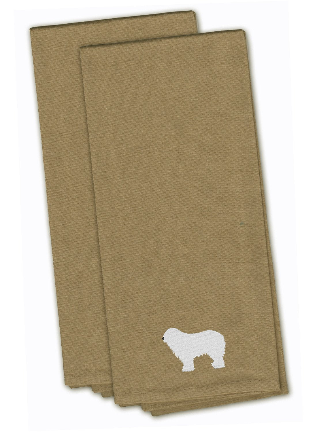 Komondor Tan Embroidered Kitchen Towel Set of 2 BB3455TNTWE by Caroline&#39;s Treasures