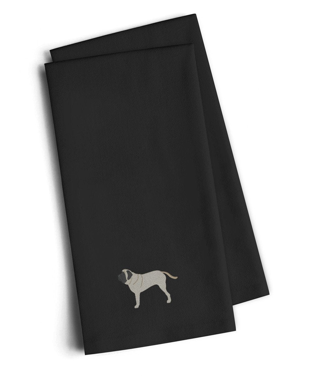 English Mastiff Black Embroidered Kitchen Towel Set of 2 BB3456BKTWE by Caroline's Treasures