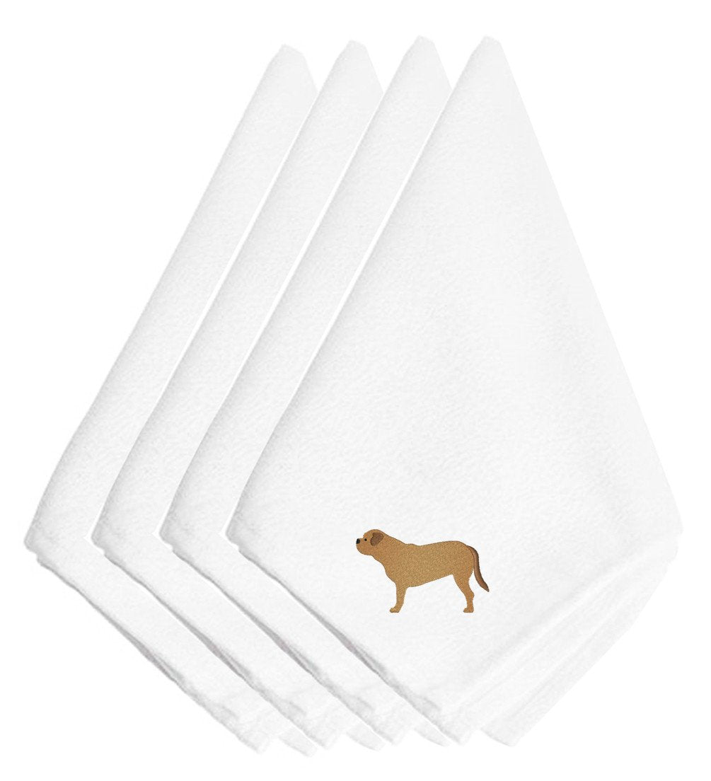 Dogue de Bordeaux Embroidered Napkins Set of 4 BB3470NPKE by Caroline's Treasures