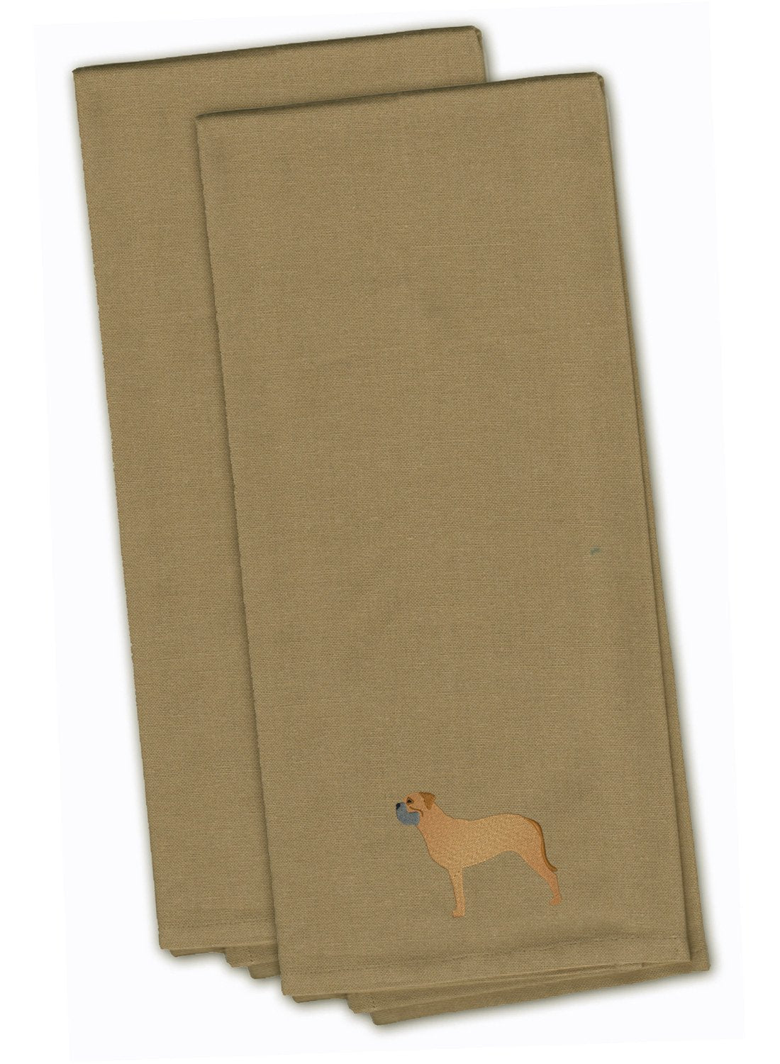 Bullmastiff Tan Embroidered Kitchen Towel Set of 2 BB3471TNTWE by Caroline&#39;s Treasures