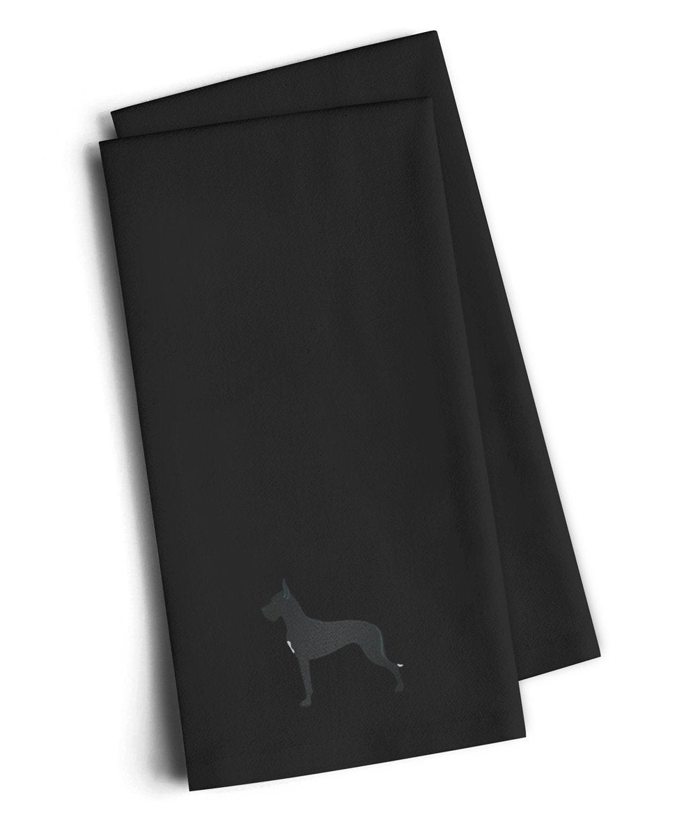 Great Dane Black Embroidered Kitchen Towel Set of 2 BB3475BKTWE by Caroline's Treasures