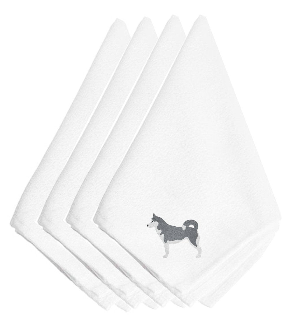 Siberian Husky Embroidered Napkins Set of 4 BB3480NPKE by Caroline's Treasures