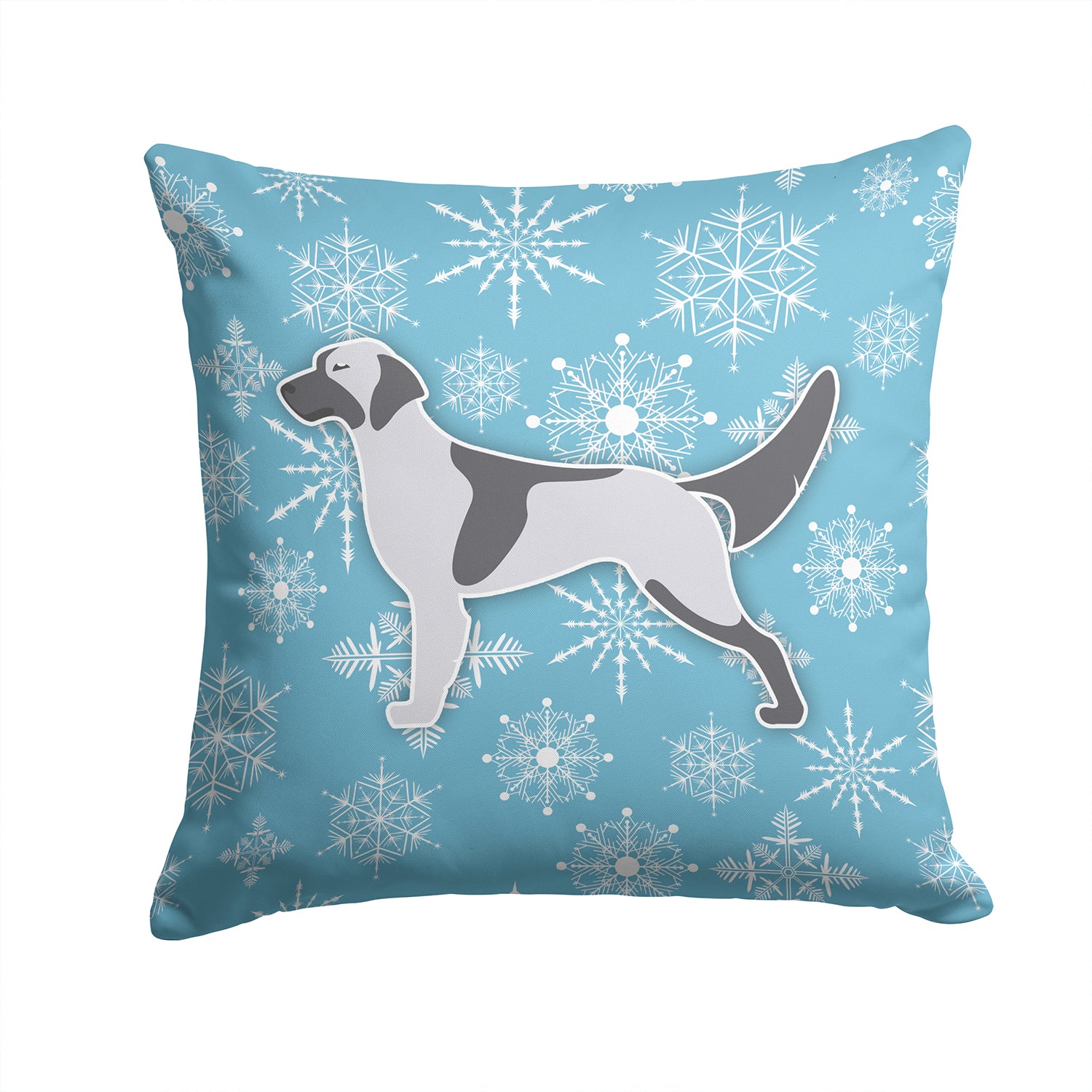 Winter Snowflake English Setter Fabric Decorative Pillow BB3481PW1414 - the-store.com