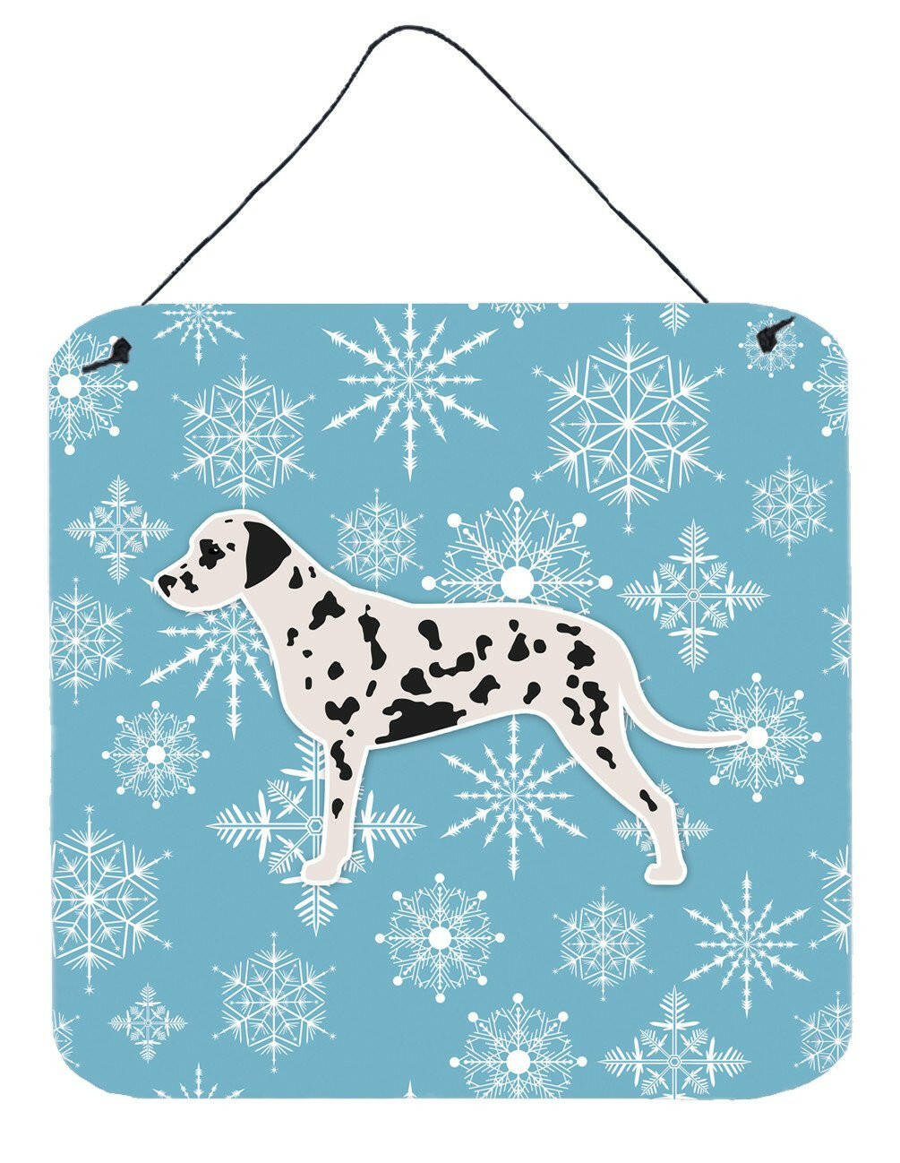 Winter Snowflake Dalmatian Wall or Door Hanging Prints BB3483DS66 by Caroline's Treasures