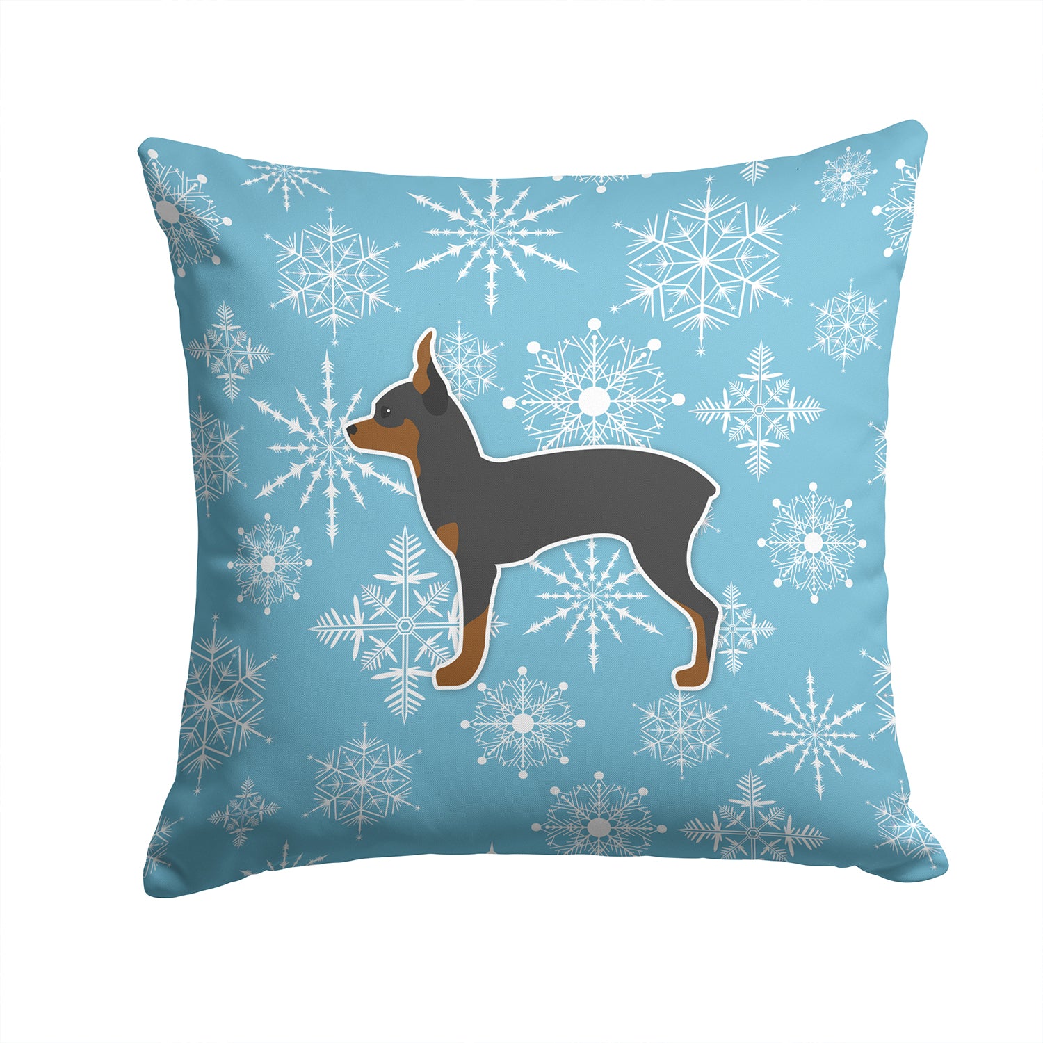 Winter Snowflake Toy Fox Terrier Fabric Decorative Pillow BB3487PW1414 - the-store.com