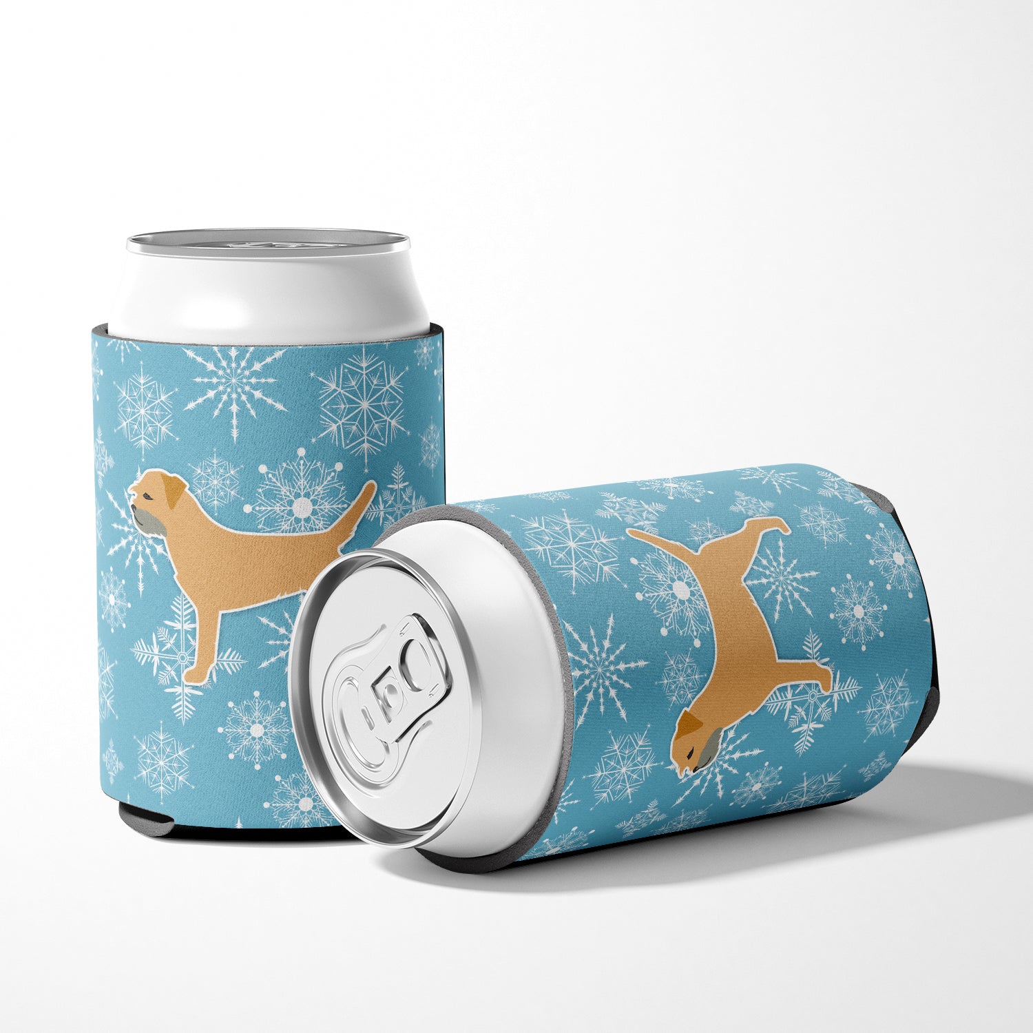 Winter Snowflake Border Terrier Can or Bottle Hugger BB3489CC  the-store.com.