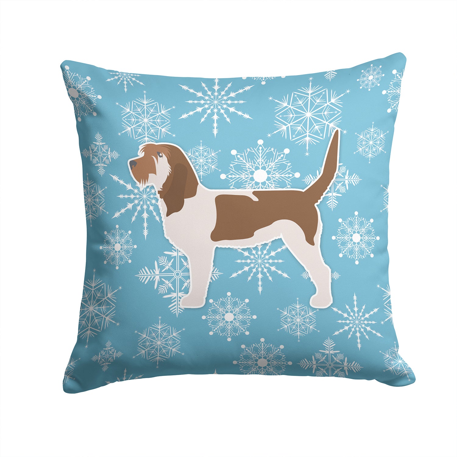 Winter Snowflake Grand Basset Griffon Vendeen Fabric Decorative Pillow BB3490PW1414 - the-store.com