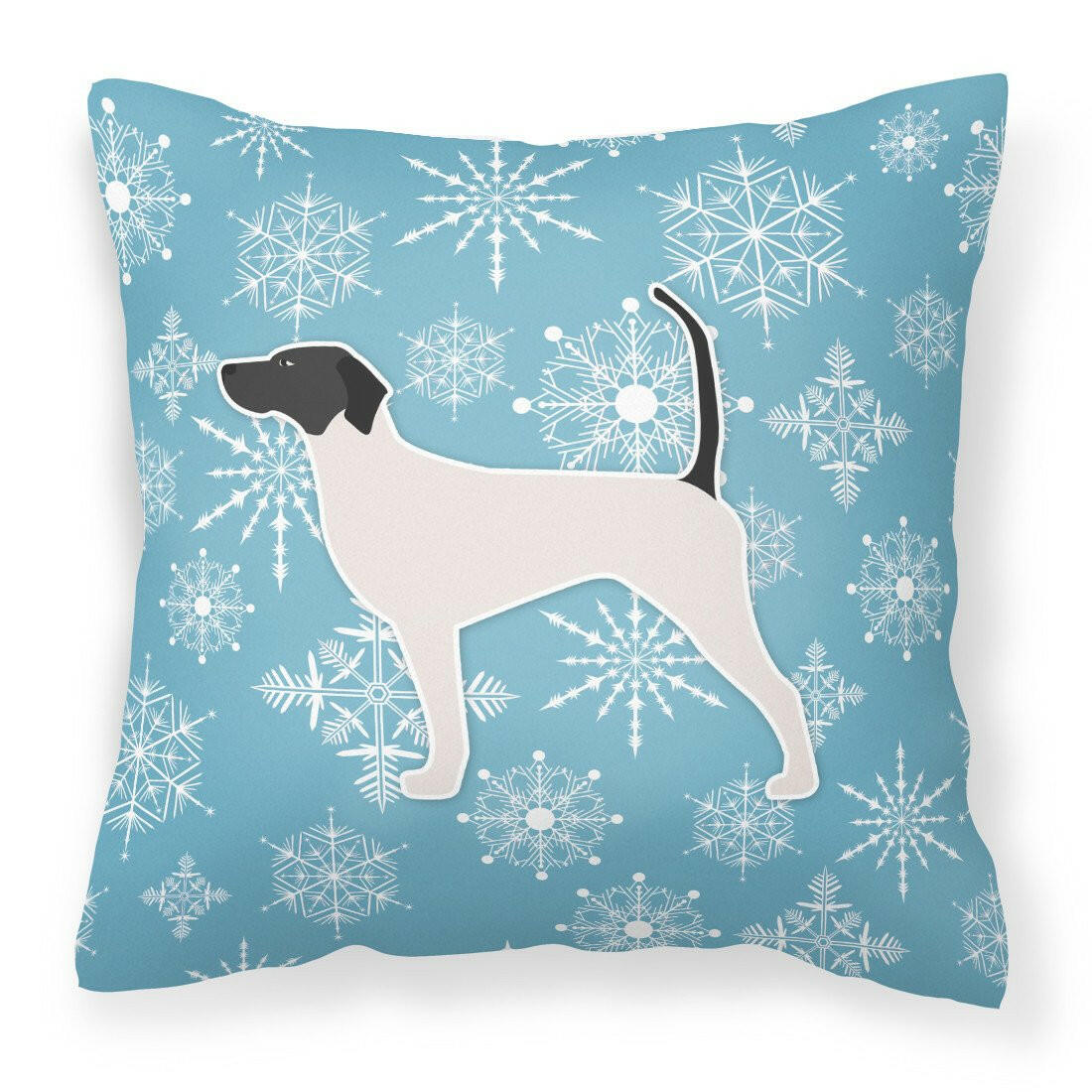 Winter Snowflake English Pointer Fabric Decorative Pillow BB3495PW1818 by Caroline&#39;s Treasures