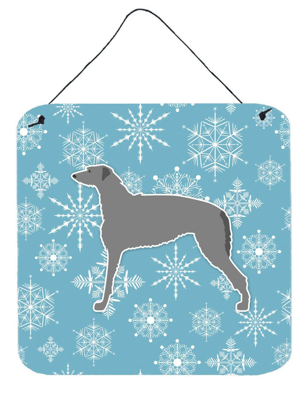 Winter Snowflake Scottish Deerhound Wall or Door Hanging Prints BB3496DS66 by Caroline's Treasures