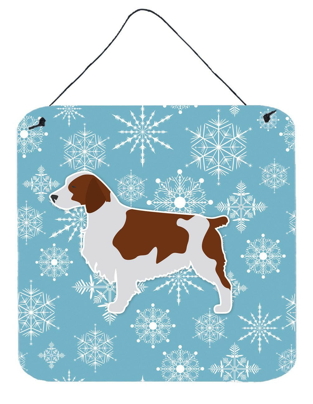 Winter Snowflake Welsh Springer Spaniel Wall or Door Hanging Prints BB3500DS66 by Caroline's Treasures