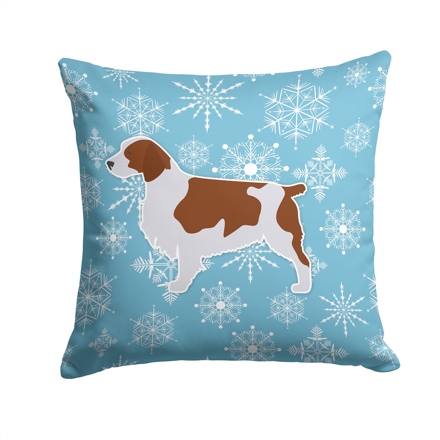 Winter Snowflake Welsh Springer Spaniel Fabric Decorative Pillow BB3500PW1414 - the-store.com