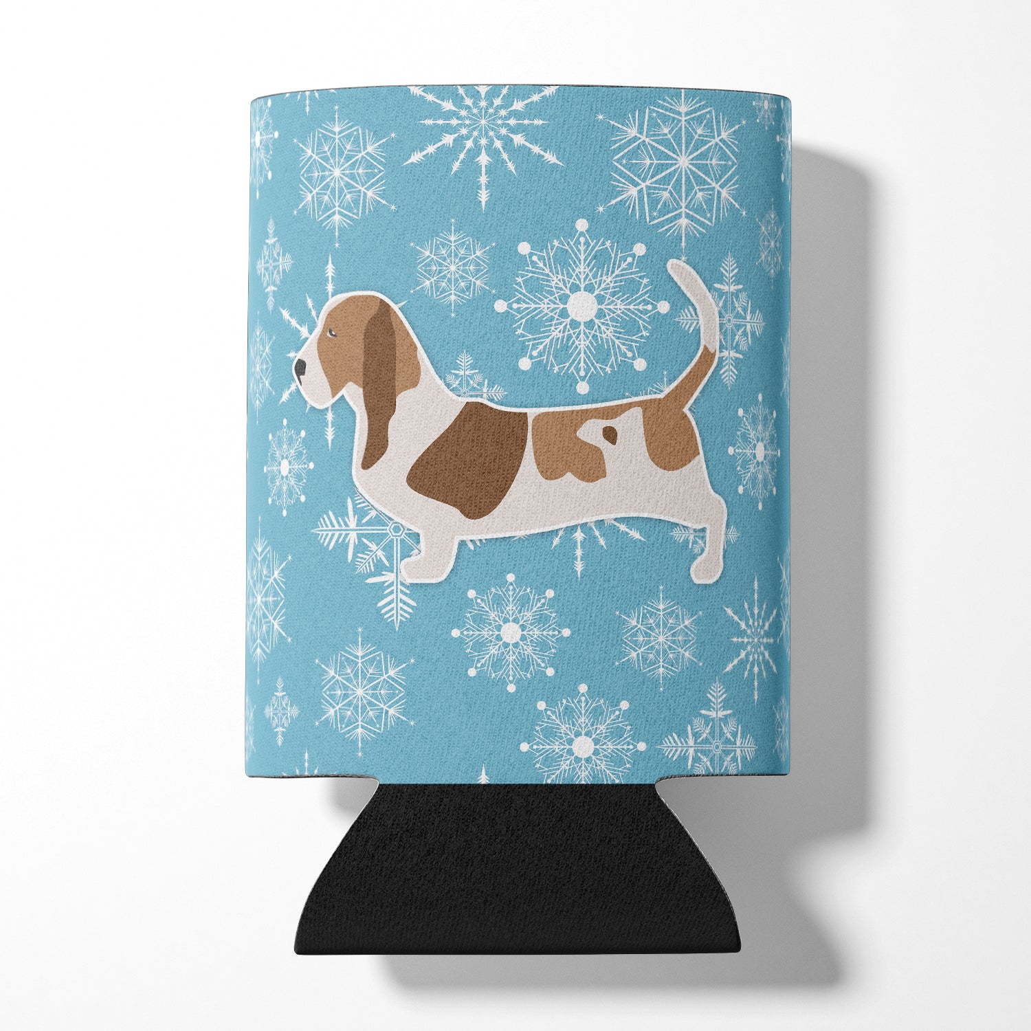 Winter Snowflake Basset Hound Can or Bottle Hugger BB3502CC  the-store.com.