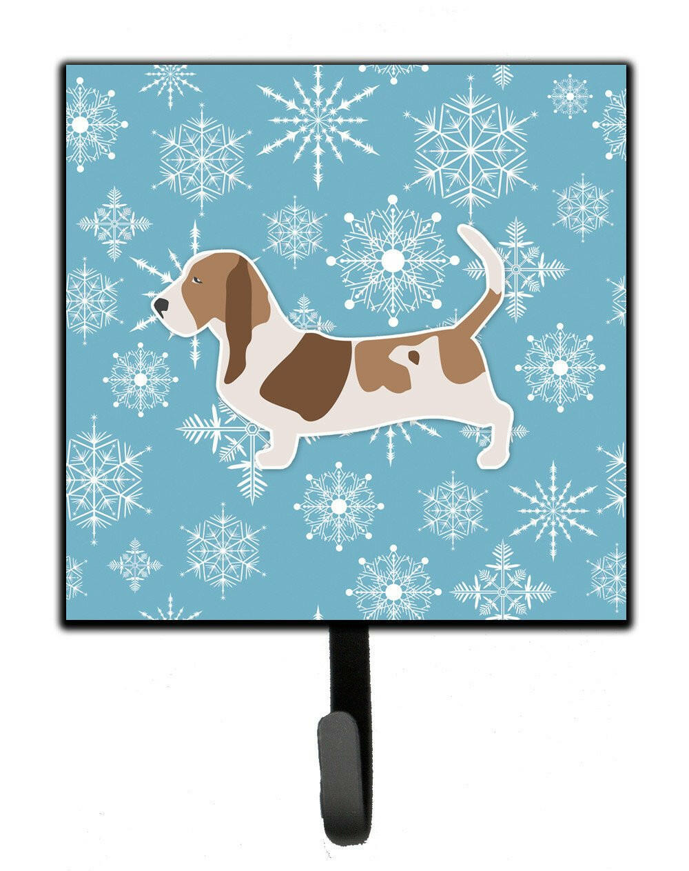 Winter Snowflake Basset Hound Leash or Key Holder BB3502SH4 by Caroline&#39;s Treasures