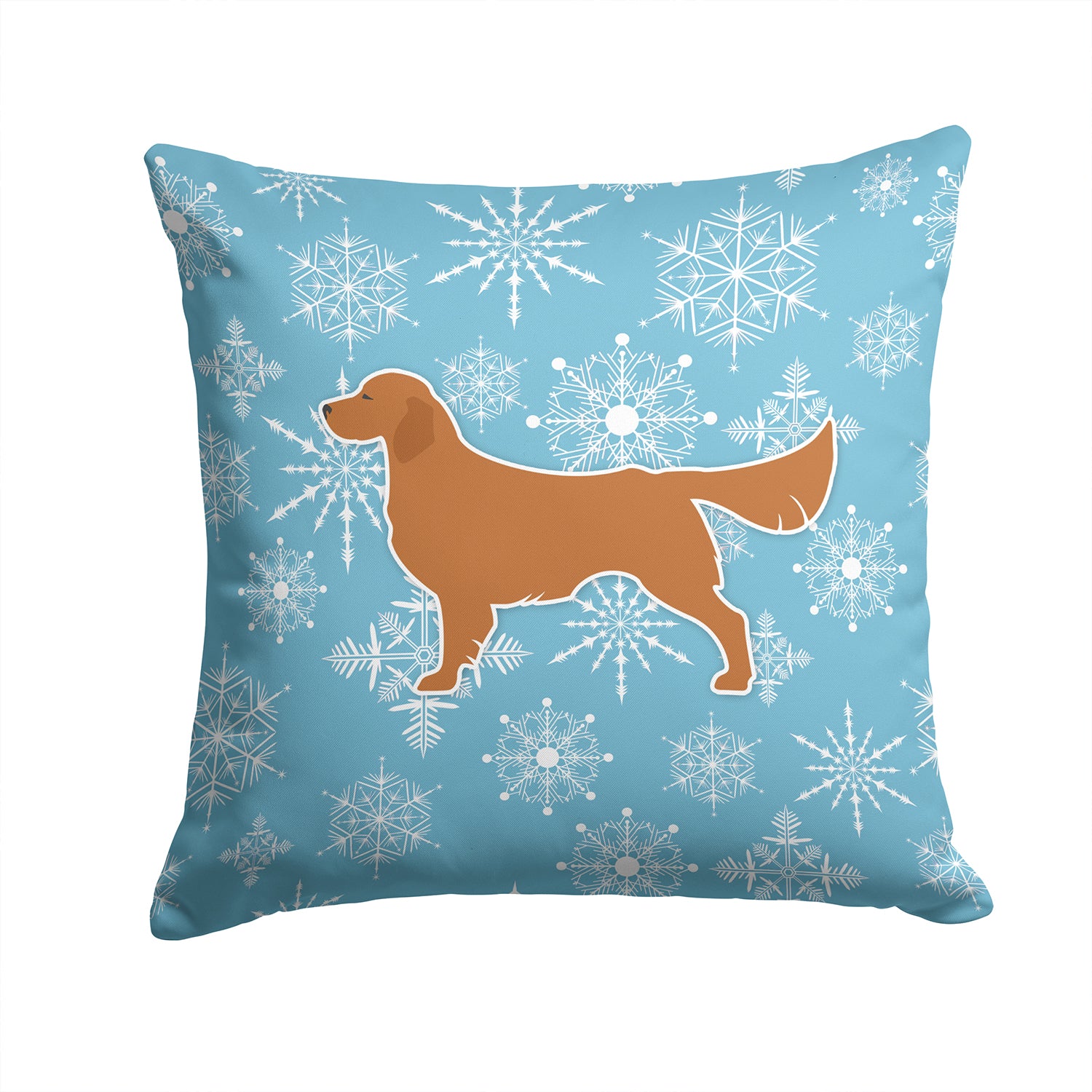 Winter Snowflake Golden Retriever Fabric Decorative Pillow BB3504PW1414 - the-store.com