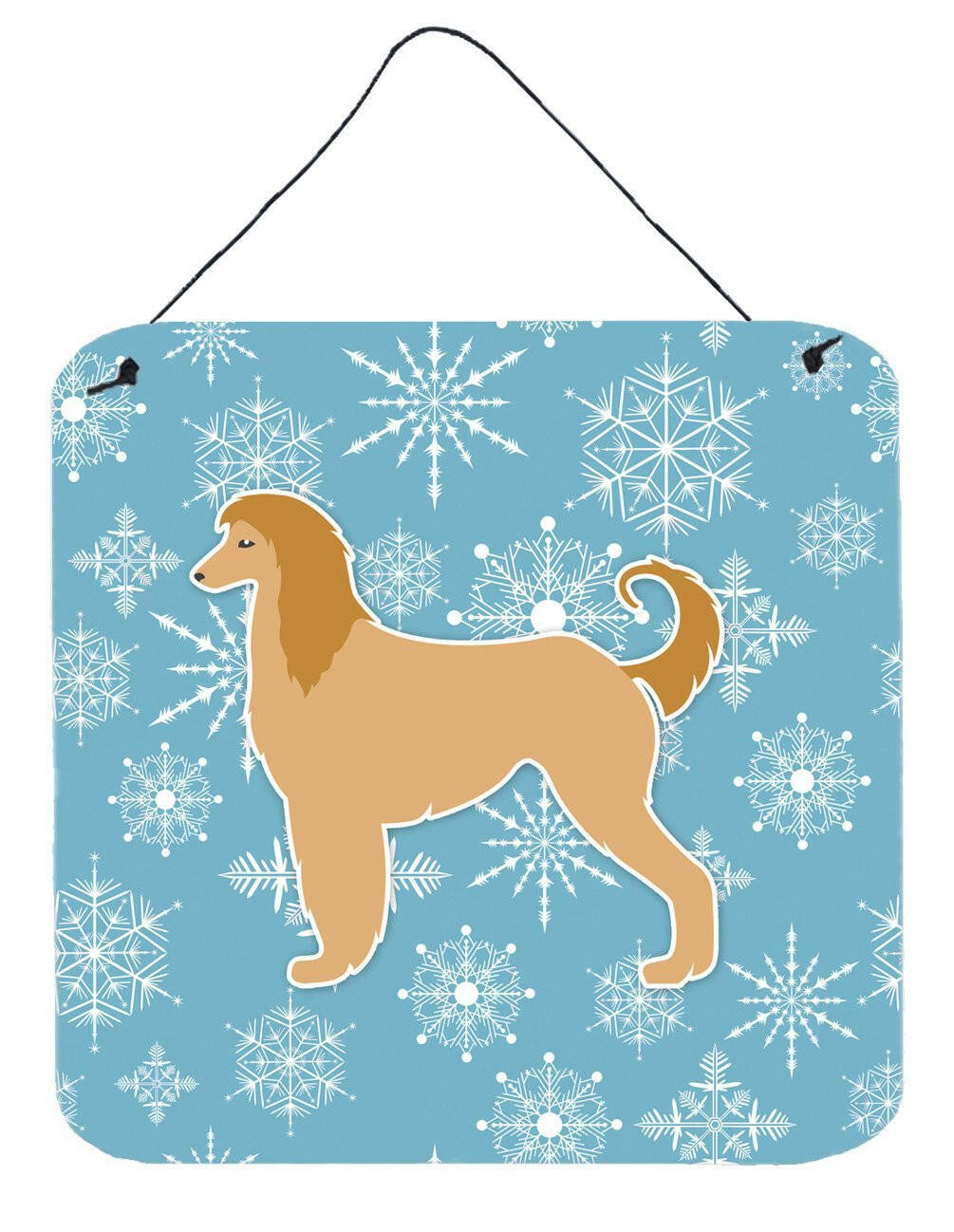 Winter Snowflake Afghan Hound Wall or Door Hanging Prints BB3506DS66 by Caroline's Treasures