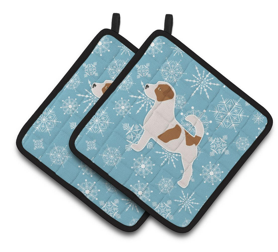 Winter Snowflake Jack Russell Terrier Pair of Pot Holders BB3507PTHD by Caroline's Treasures