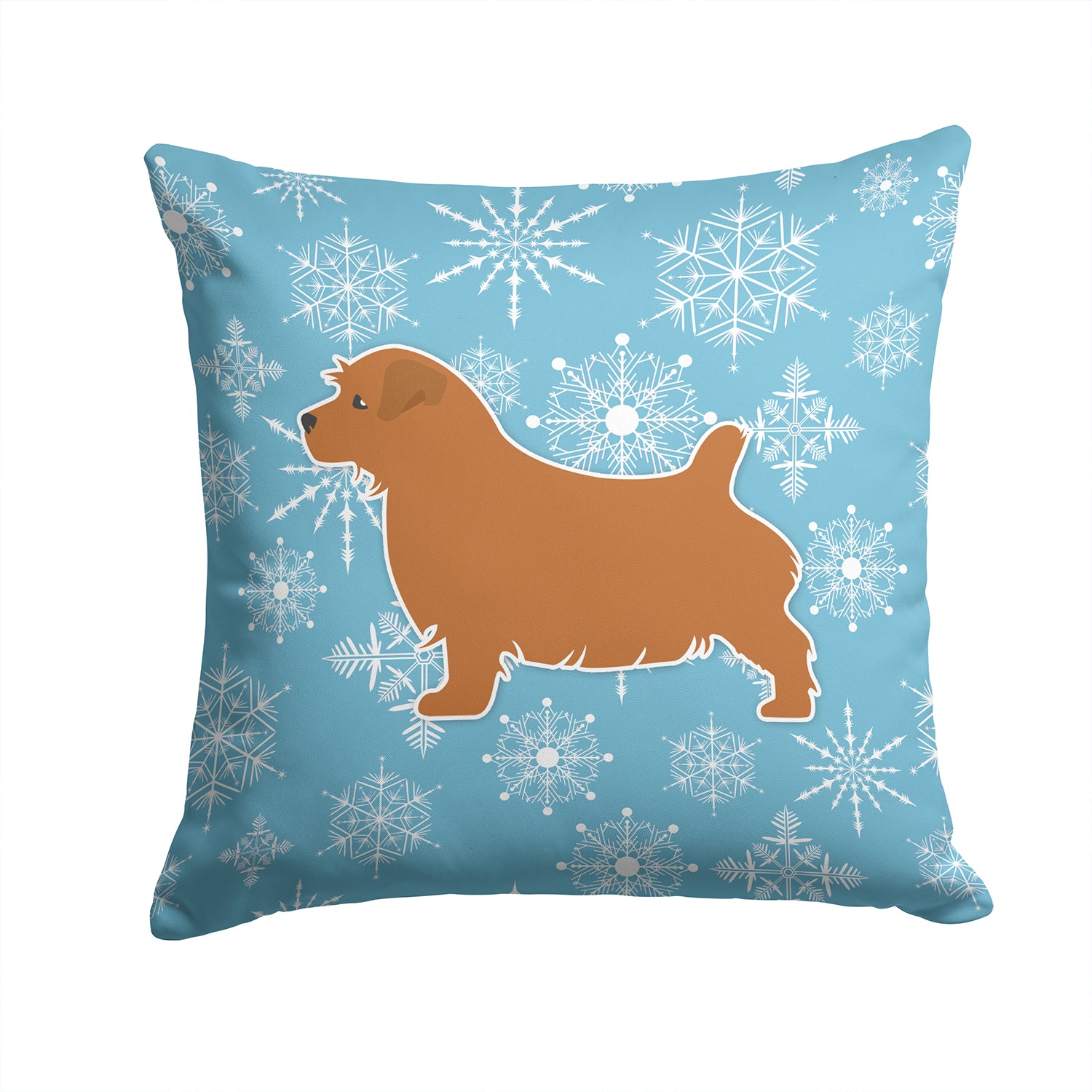 Winter Snowflake Norfolk Terrier Fabric Decorative Pillow BB3509PW1414 - the-store.com