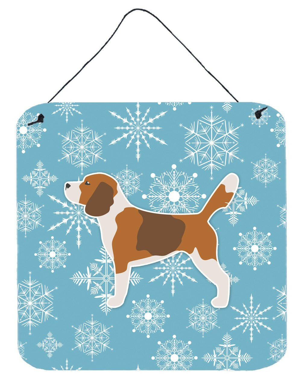 Winter Snowflake Beagle Wall or Door Hanging Prints BB3510DS66 by Caroline's Treasures