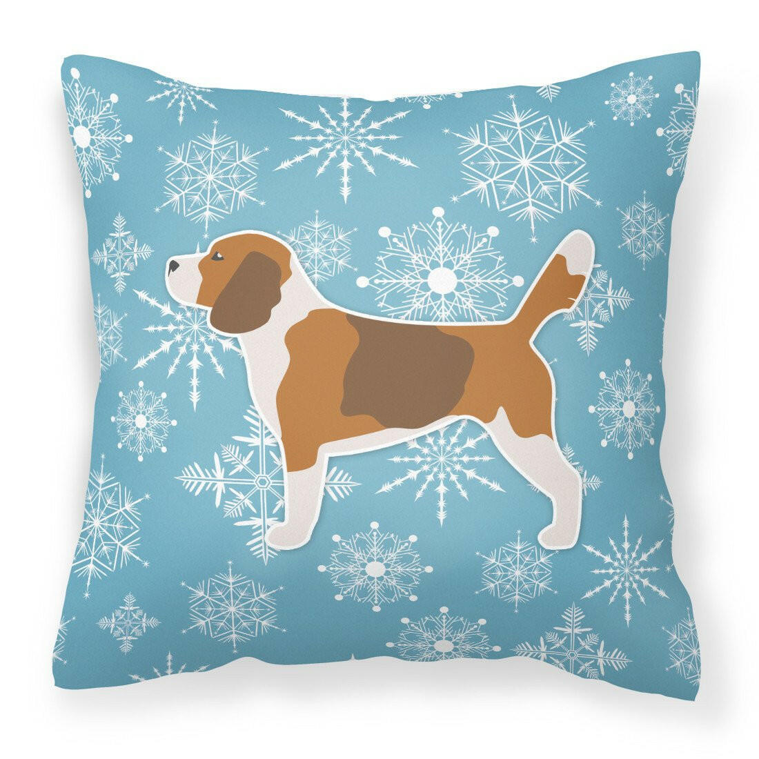 Winter Snowflake Beagle Fabric Decorative Pillow BB3510PW1818 by Caroline&#39;s Treasures