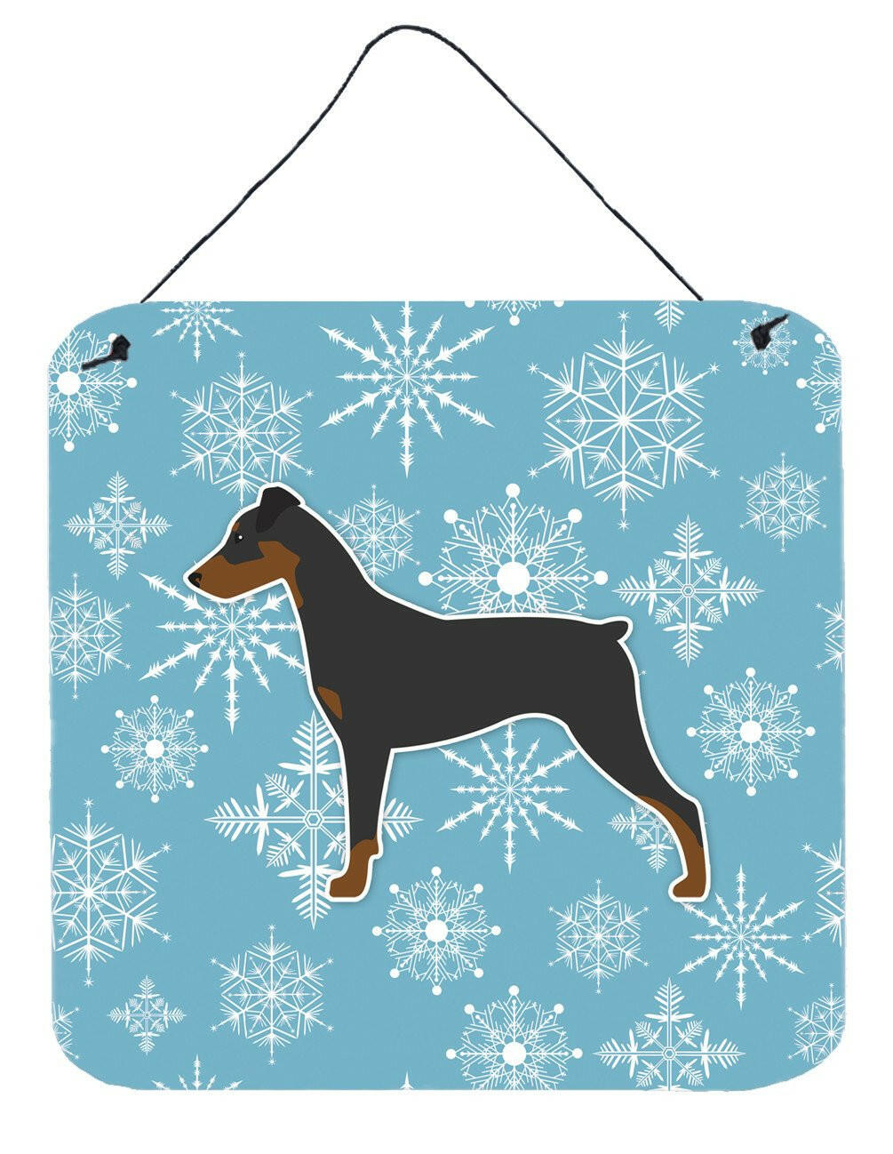 Winter Snowflake German Pinscher Wall or Door Hanging Prints BB3513DS66 by Caroline's Treasures