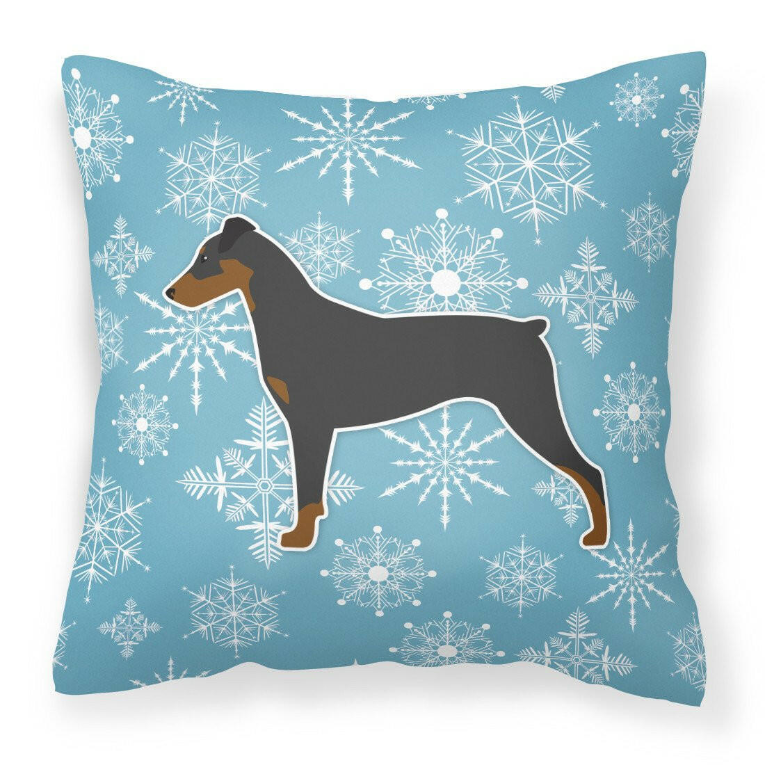 Winter Snowflake German Pinscher Fabric Decorative Pillow BB3513PW1818 by Caroline's Treasures