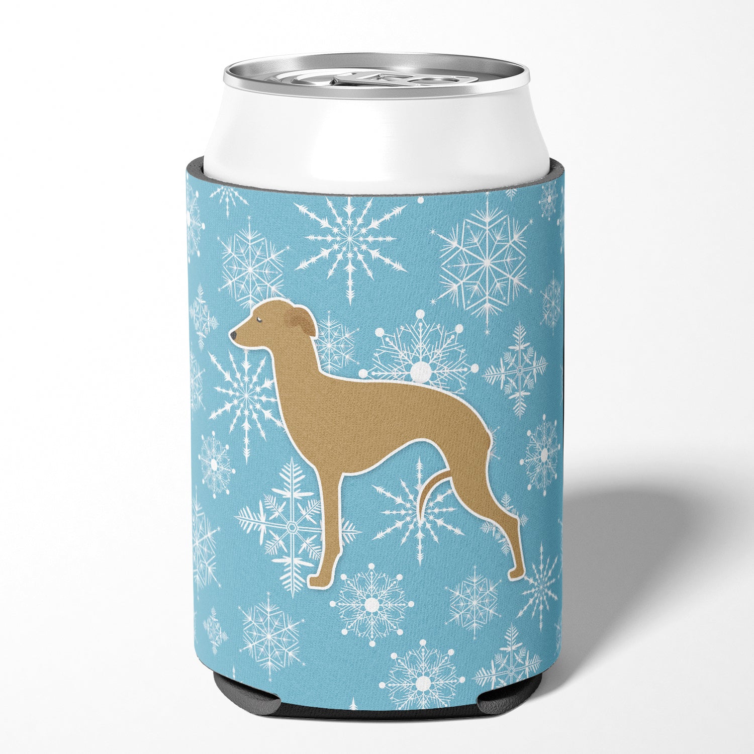 Winter Snowflake Italian Greyhound Can or Bottle Hugger BB3514CC  the-store.com.