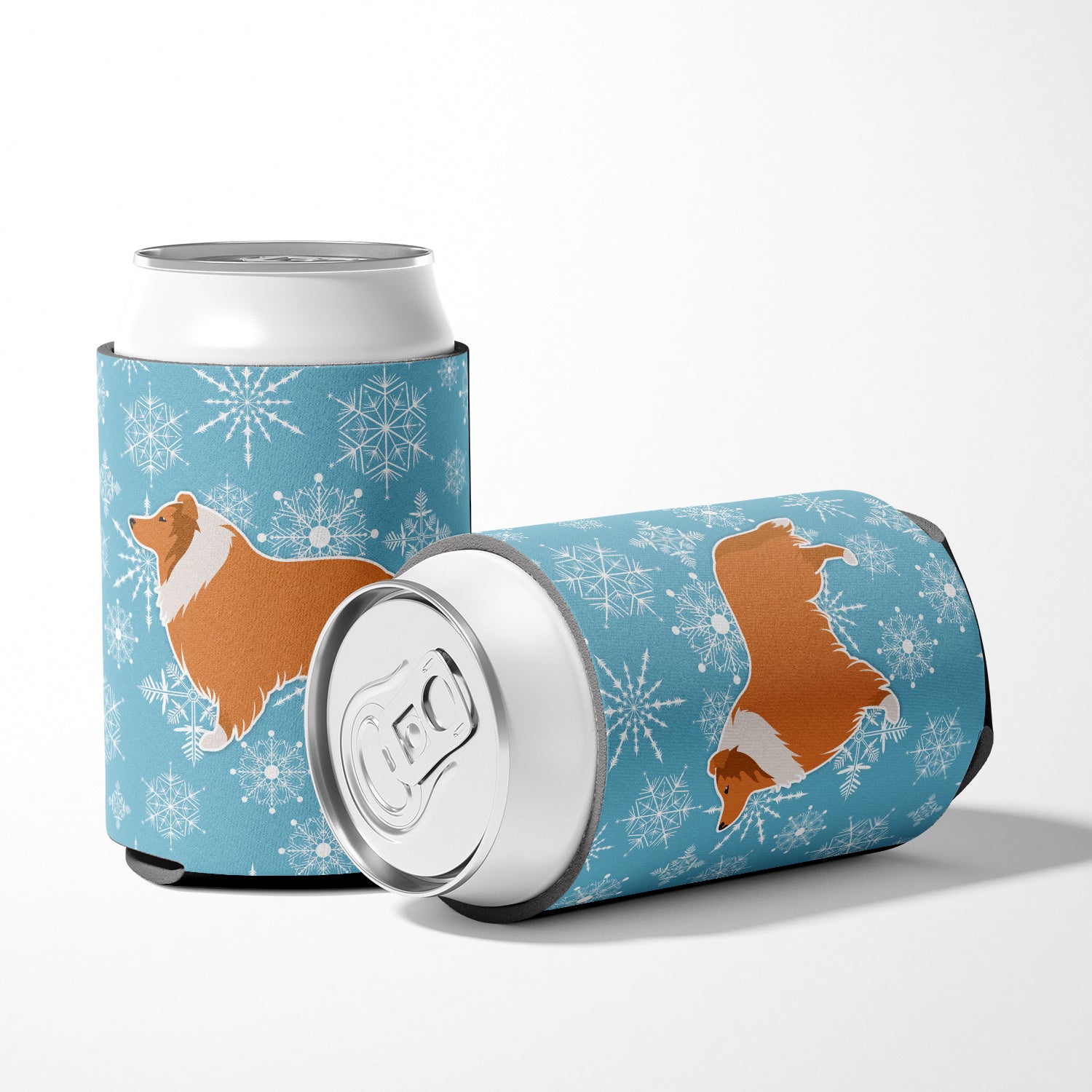Winter Snowflake Collie Can or Bottle Hugger BB3516CC  the-store.com.