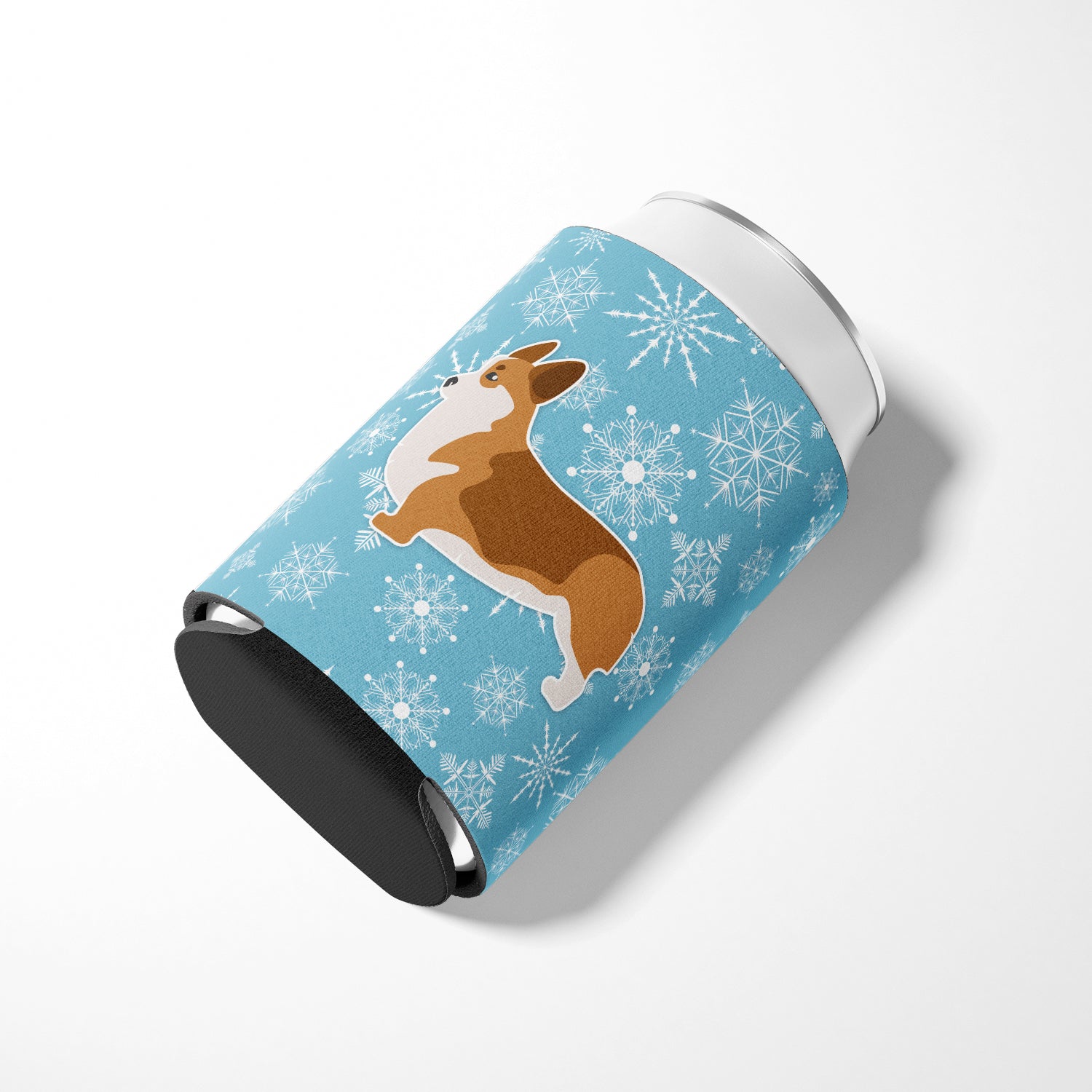 Winter Snowflake Corgi Can or Bottle Hugger BB3520CC  the-store.com.