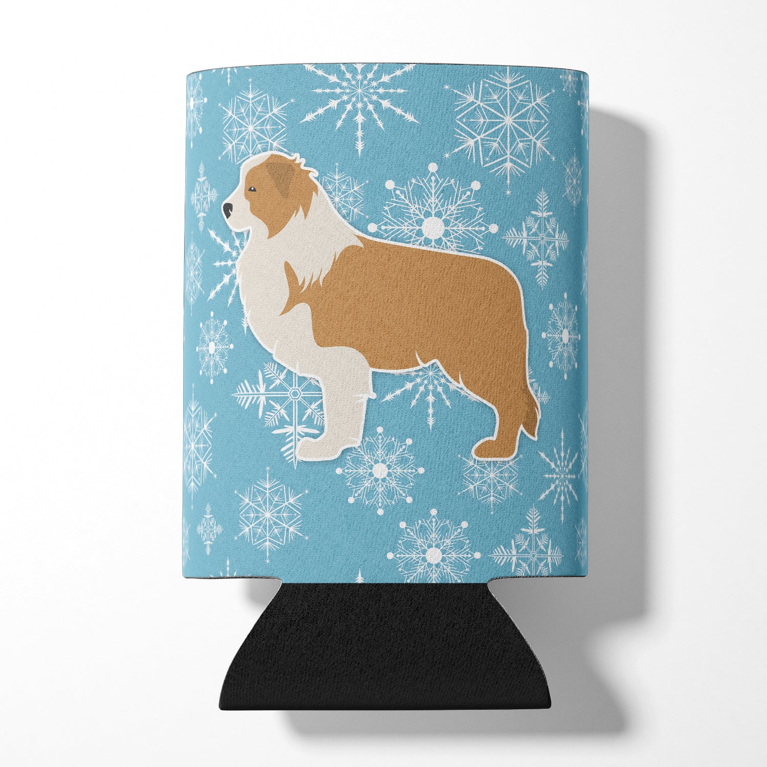 Winter Snowflake Red Border Collie Can or Bottle Hugger BB3522CC  the-store.com.