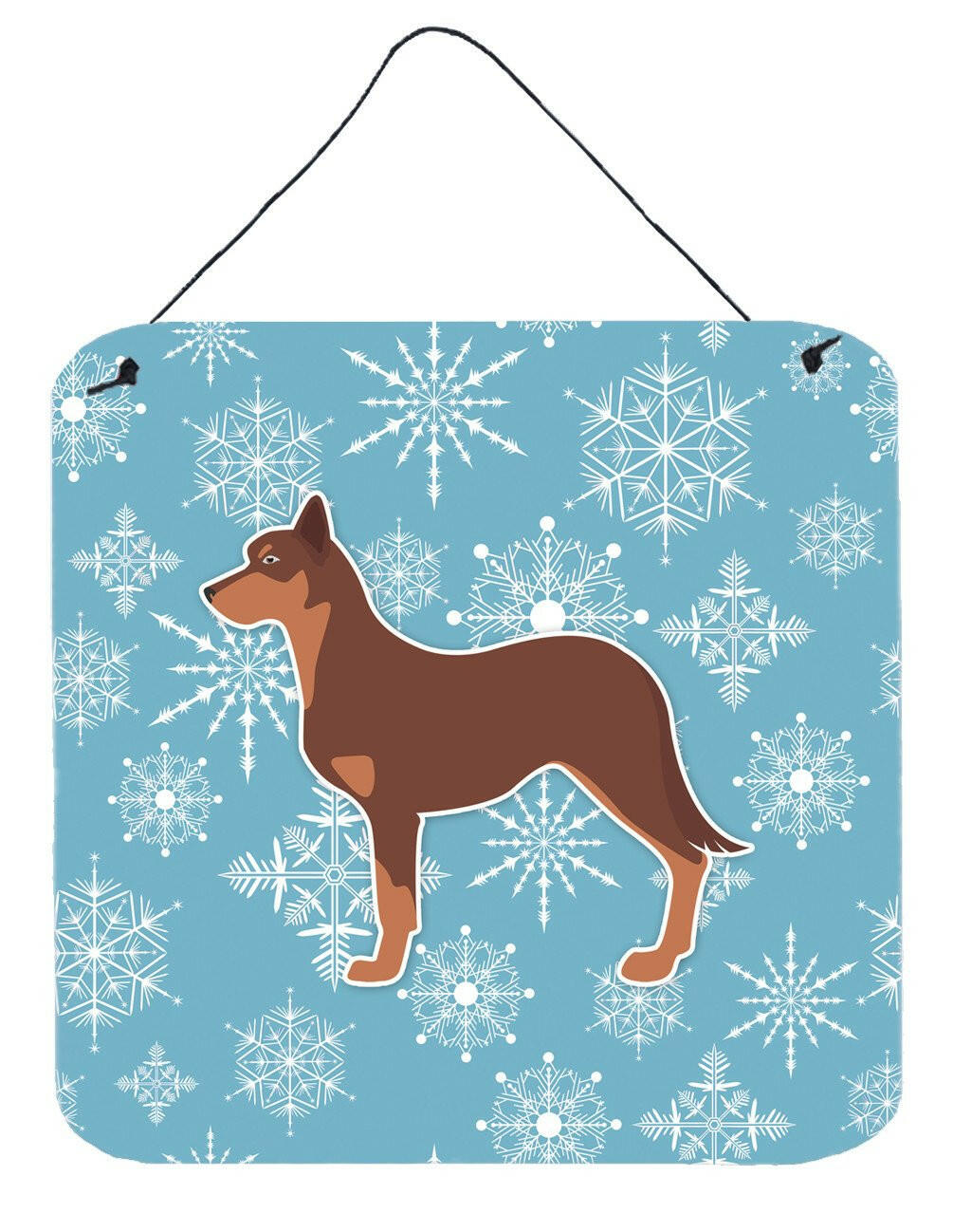 Winter Snowflake Australian Kelpie Dog Wall or Door Hanging Prints BB3529DS66 by Caroline&#39;s Treasures