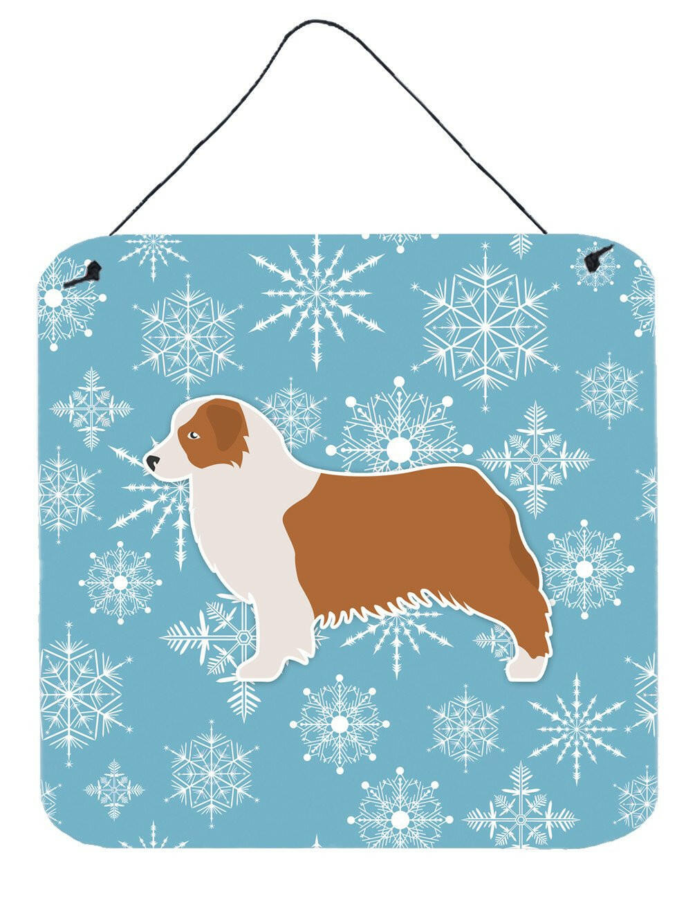 Winter Snowflake Australian Shepherd Dog Wall or Door Hanging Prints BB3533DS66 by Caroline&#39;s Treasures